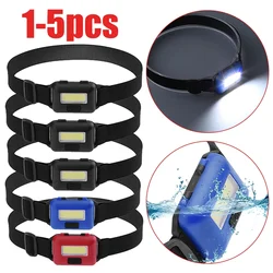 1-5pcs COB LED Front Headlight Portable Powerful LED Headlamp 3 Mode Outdoor Headlamp Frontal Light Head Torch Fishing Light