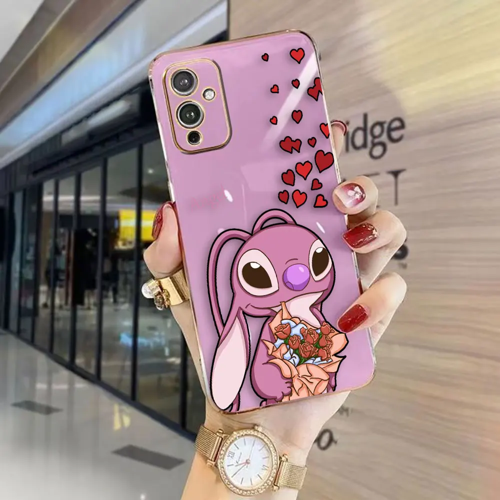 Love Couple Stitch Angel Cover Smooth E-TPU Phone Case Oneplus 8 8T 9 NORD CE 2 3 MOTO G8 G9 G22 G30 G52 G60 G Stylus Case Funda