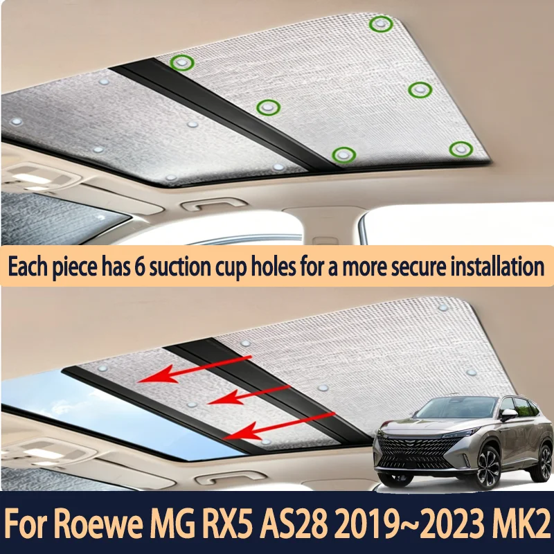 Auto Sunroof Sunshades For Roewe MG RX5 AS28 2019~2023 MK2 2020 Car Skylight Roof Sunscreen Heat Insulation Anti-UV Accessories