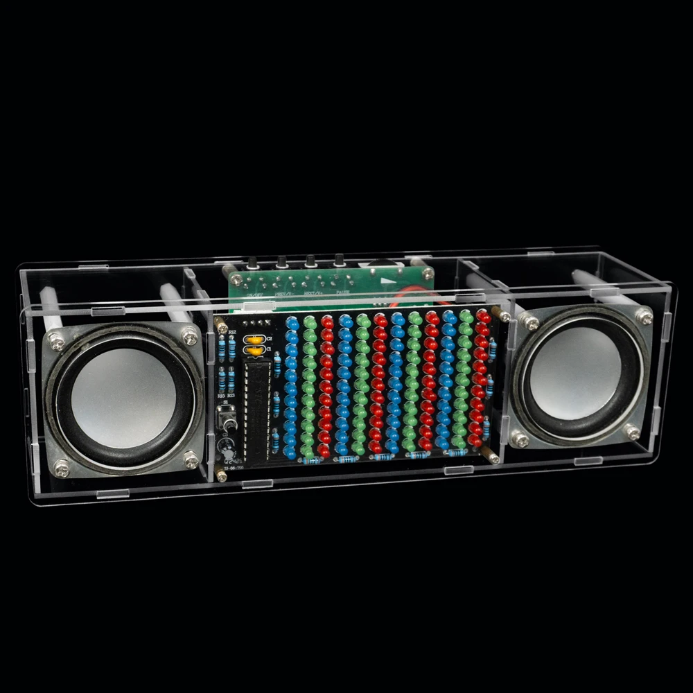 DIY Bluetooth Speaker Kit Electronic LED Music Spectrum MH-M18 Dual Channel Soldering Practice 3W Speaker 8002 Amplifier DC5V image 2