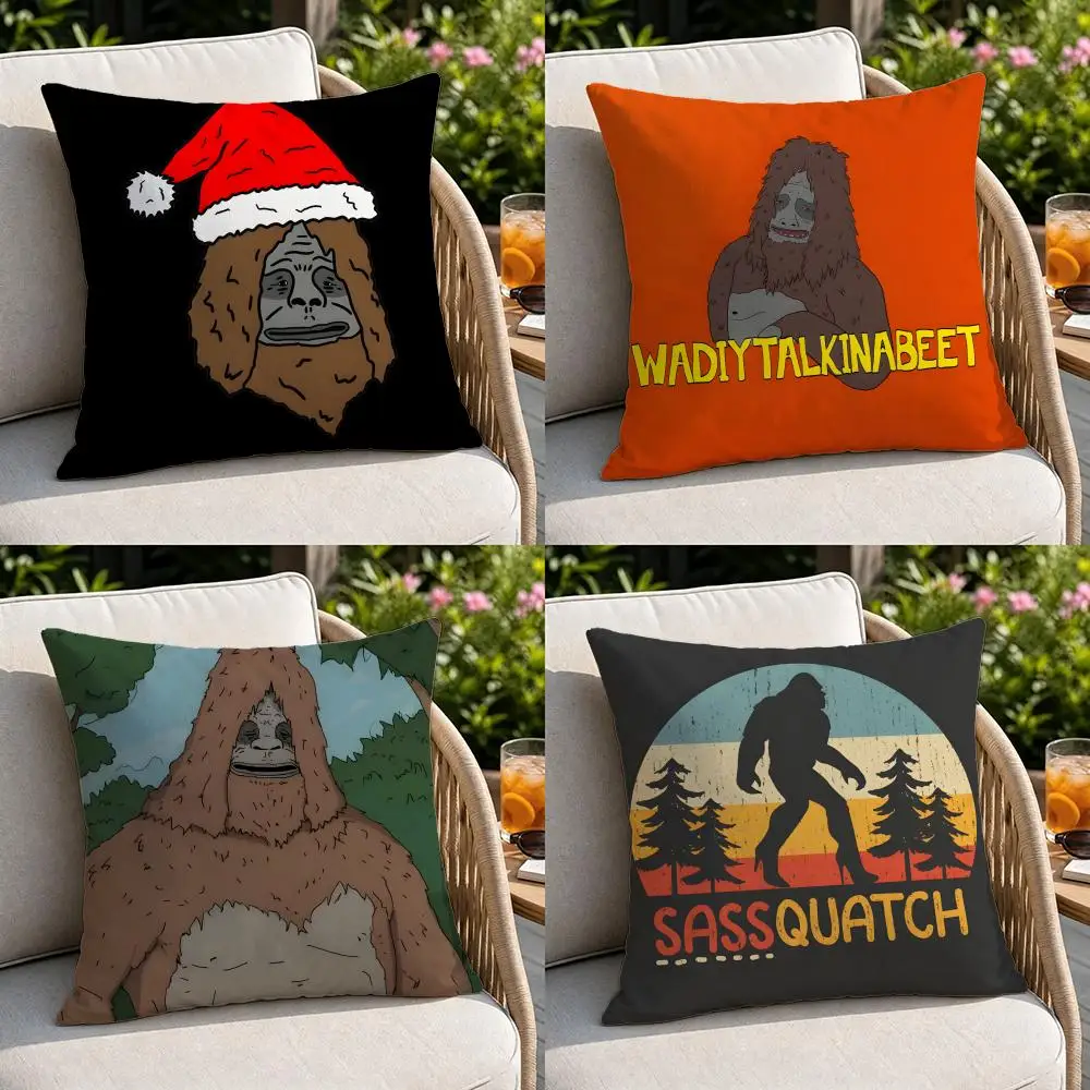 IP-Sassy the SasquatchS Cushion Cover Soft Square Throw Pillow Covers Set for Sofa Bedroom Car Home Decoration