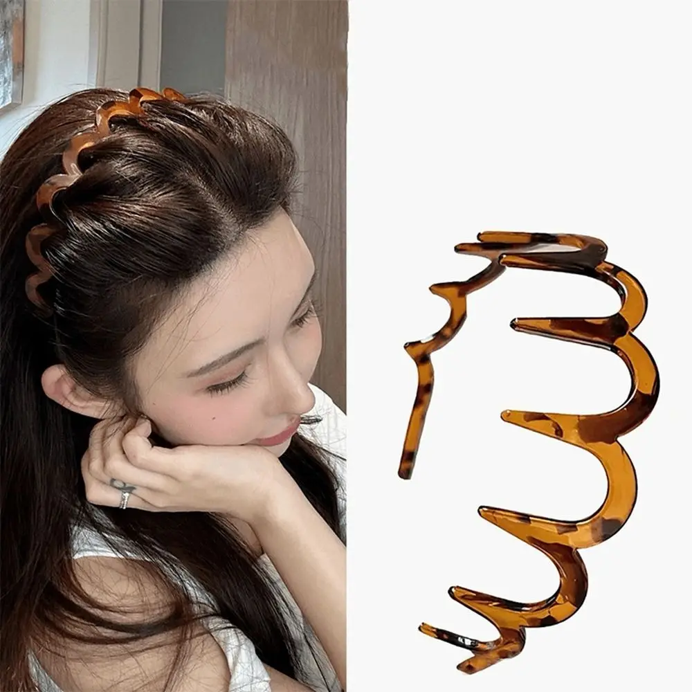 Foldable Non-Slip Headband Thin Hair Clip Plastic Hair Band Korean Style Headwear Women Hair Hoop Face Wash Hairband