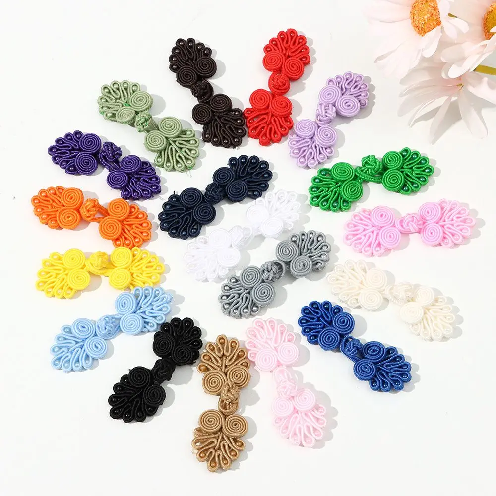 Boutons à nœud chinois, 5 pièces, boutons Cheongsam faits à la main, attache à nœud, costume Tang, boîte-cadeau d'invitation, accessoires artisanaux DIY