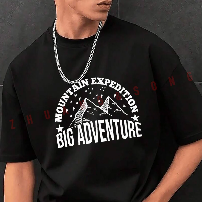 

Mountain Expedition Big Adventure Men's Fashion T-shirt Casual Trendy Tshirts For Summer Comfortable Short Sleeve Tops