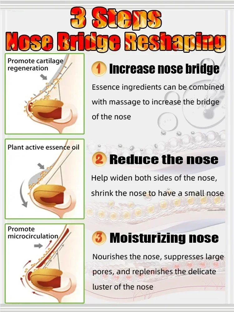 Minyak alami menaikkan hidung, minyak esensial Perawatan alami tipis lebih kecil hidung naik tinggi rinoplasti