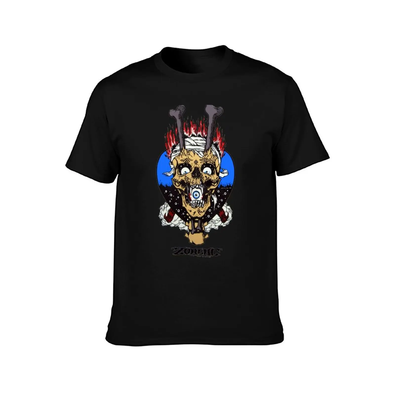 Pushead Zorlac Chopstix Skull T-Shirt man graphic t shirt T-Shirt