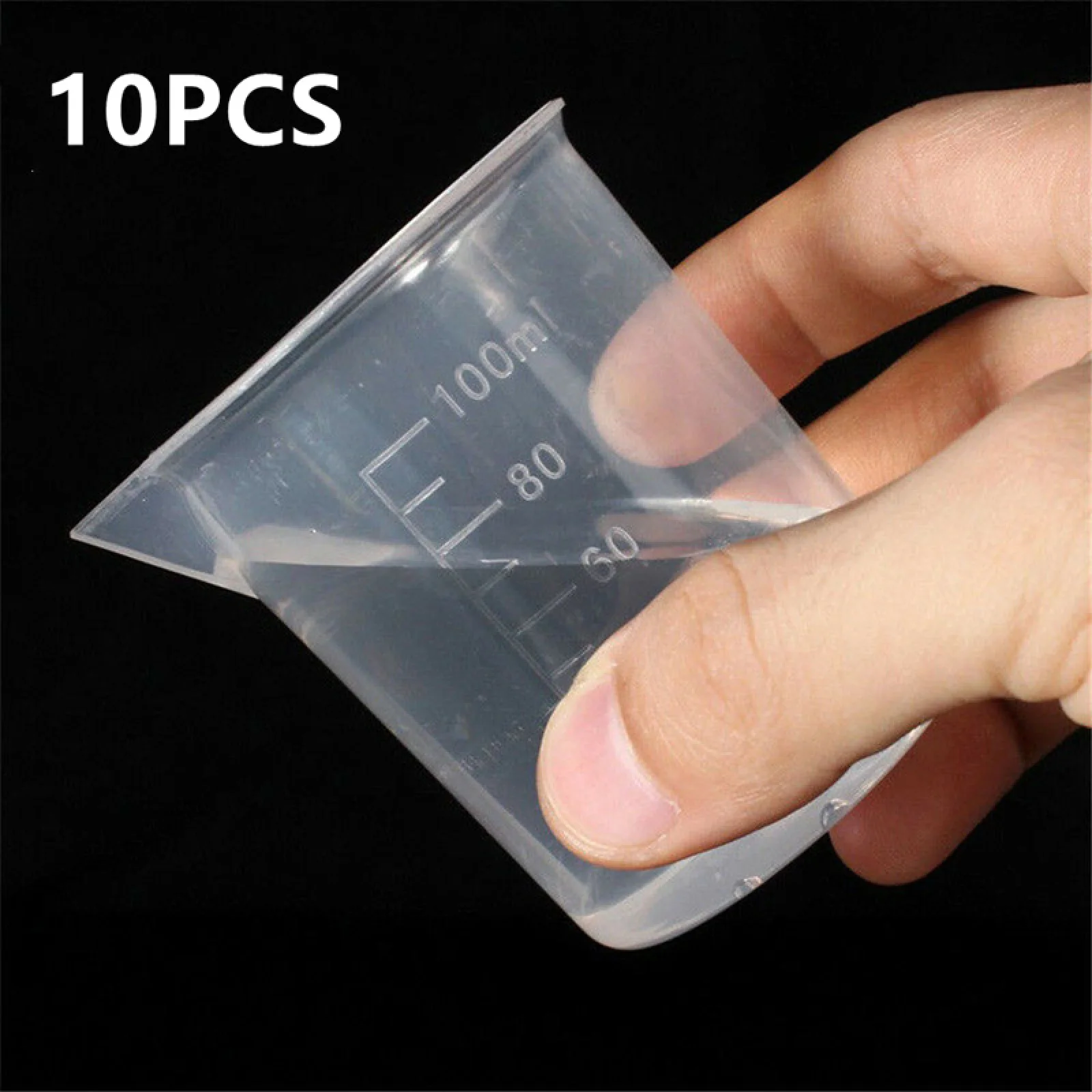 10Pcs/Set 100ML Small Measuring Cup Plastic Jug Beaker Kitchen Tool For Laboratories Parts Transparent Scale Lab Small Beaker