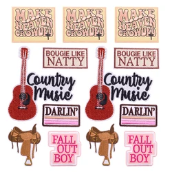 10PCS Wholesale Western Cowboy Patches Iron On Patches On Clothes Letter Embroidered Patches For Clothing Jackkets Applique DIY