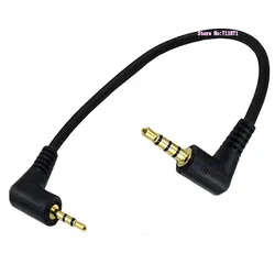 Pozłacane kolanko kątowe TRRS 3.5 męski TRS 2.5 męski adapter audio kabel liniowy stereo TRS 2,5 mm do TRRS 3,5 mm męski przewód