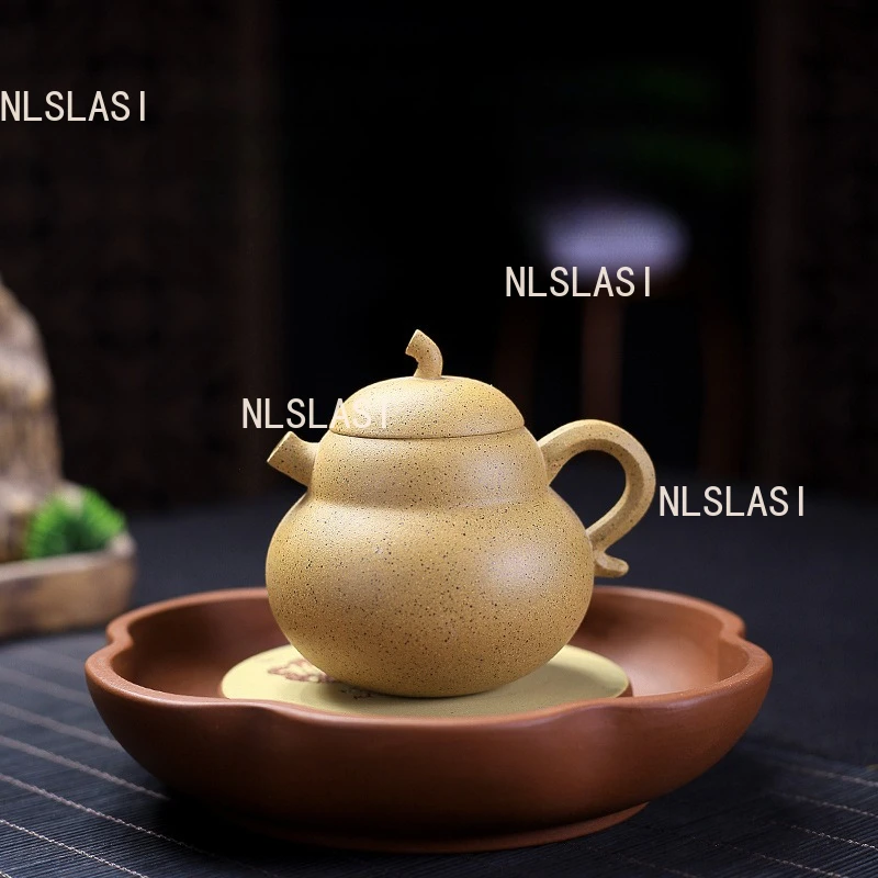 

130ml Yixing Gourd Purple Clay Teapot Yellow Small Capacity Teapot Home Creative Teapot Chinese Kong Fu Tea Set Accessories