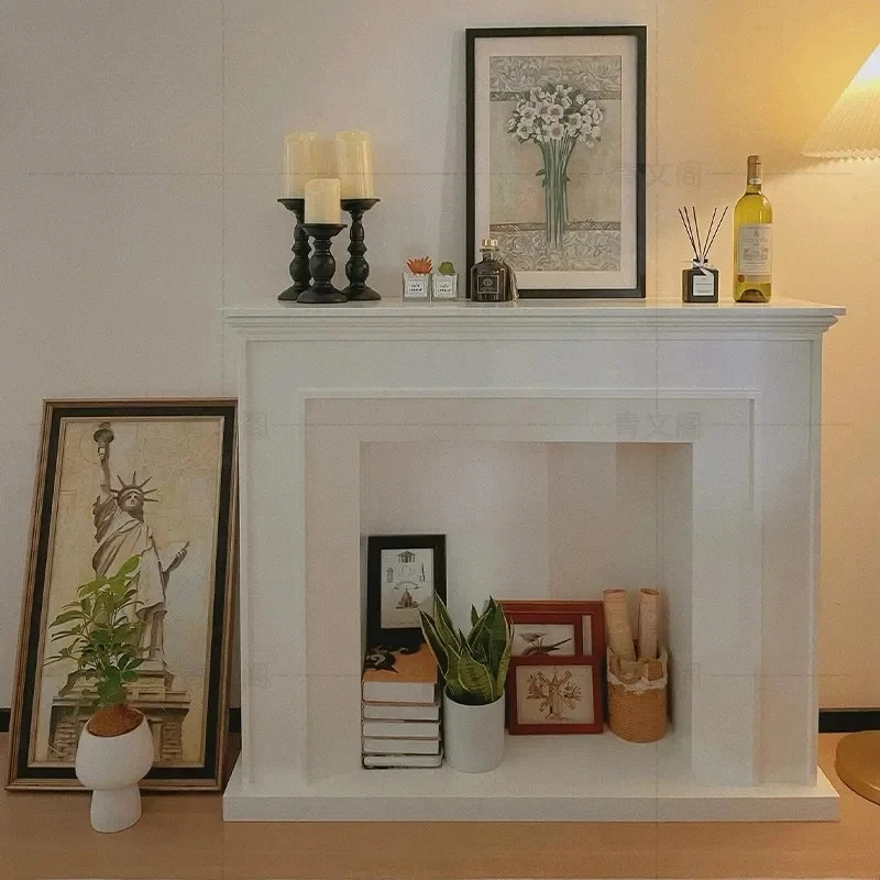 البلد الأمريكي بسيط الصلبة الخشب الموقد خزانة التحف غرفة المعيشة مدخل خزانة حائط الخلفية خزانة التخزين #4