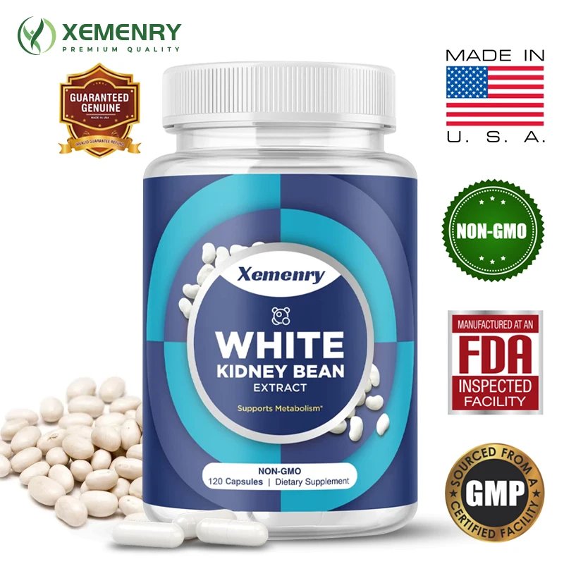 

White Kidney Bean Carb Blocker, Carb and Sugar Blocker, Energy Supplement, Diet Suppressant Weight Loss Capsules