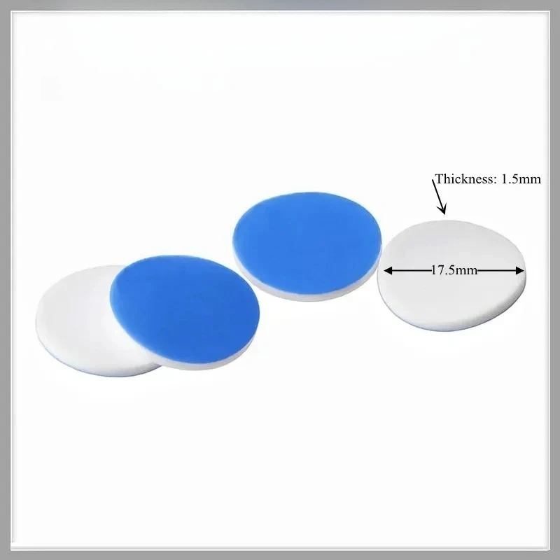 For Magnetic Metal Cover 18mm Septa 17.5mm White PTFE/Blue Silicone (1.5mm) Thick For Chromatography Vial Cap 18mm 100/PK