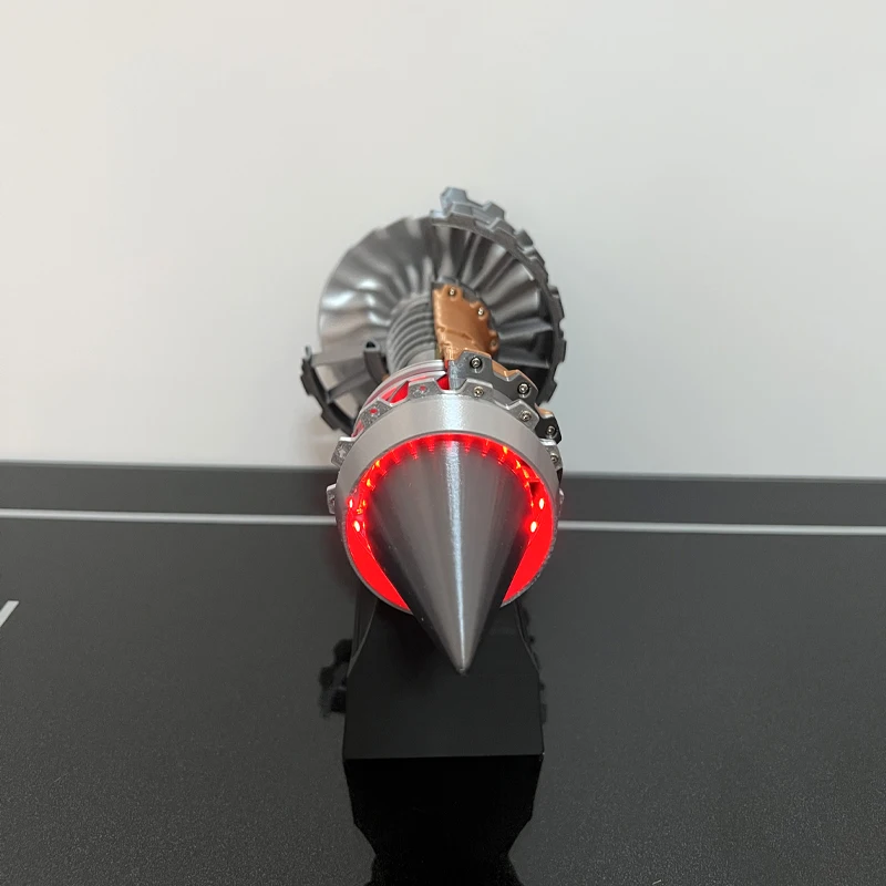 TR900 Aircraft Turbofan Engine Kit DIY Pushrod Red Engine Model 1/25 Electric Desktop Toy
