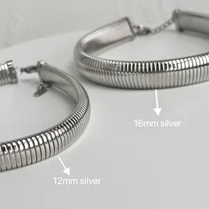 18k Gold -veranker Stahl Halsketten, Vintage Gypsy Elastic Halshoker für Frauen und Mädchen, ästhetischer Modeschmuck 8 Hauptzigeunerverkaufsbild - №3