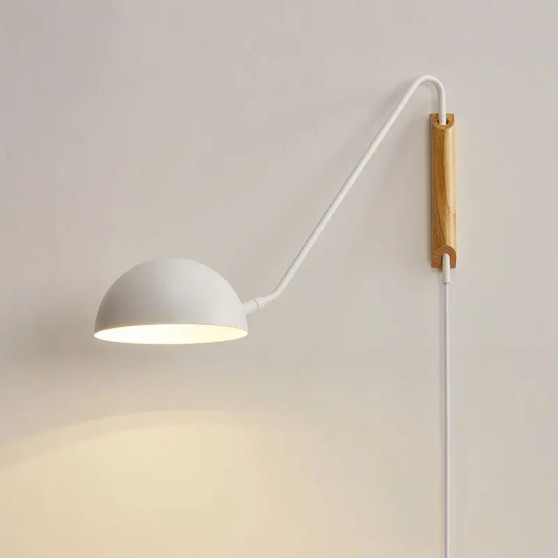 , bedside lamp, plug-in, wiring-free wall lamp, living room, bedroom, study, reading and learning, bedside wall lamp