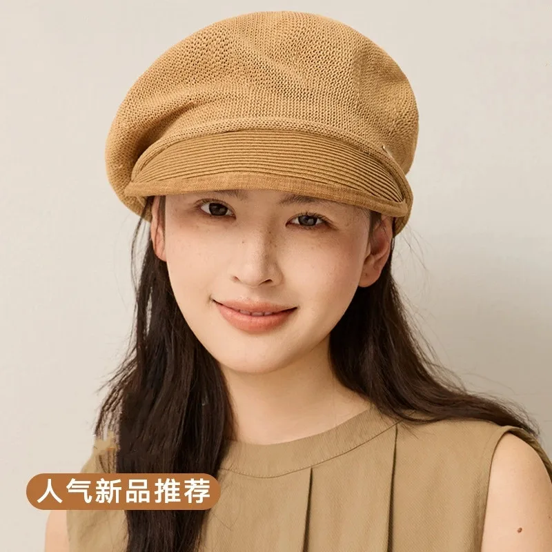 

Корейские кепки-береты для женщин: весенние ретро-кепки с защитой от солнца, однотонные береты для дам