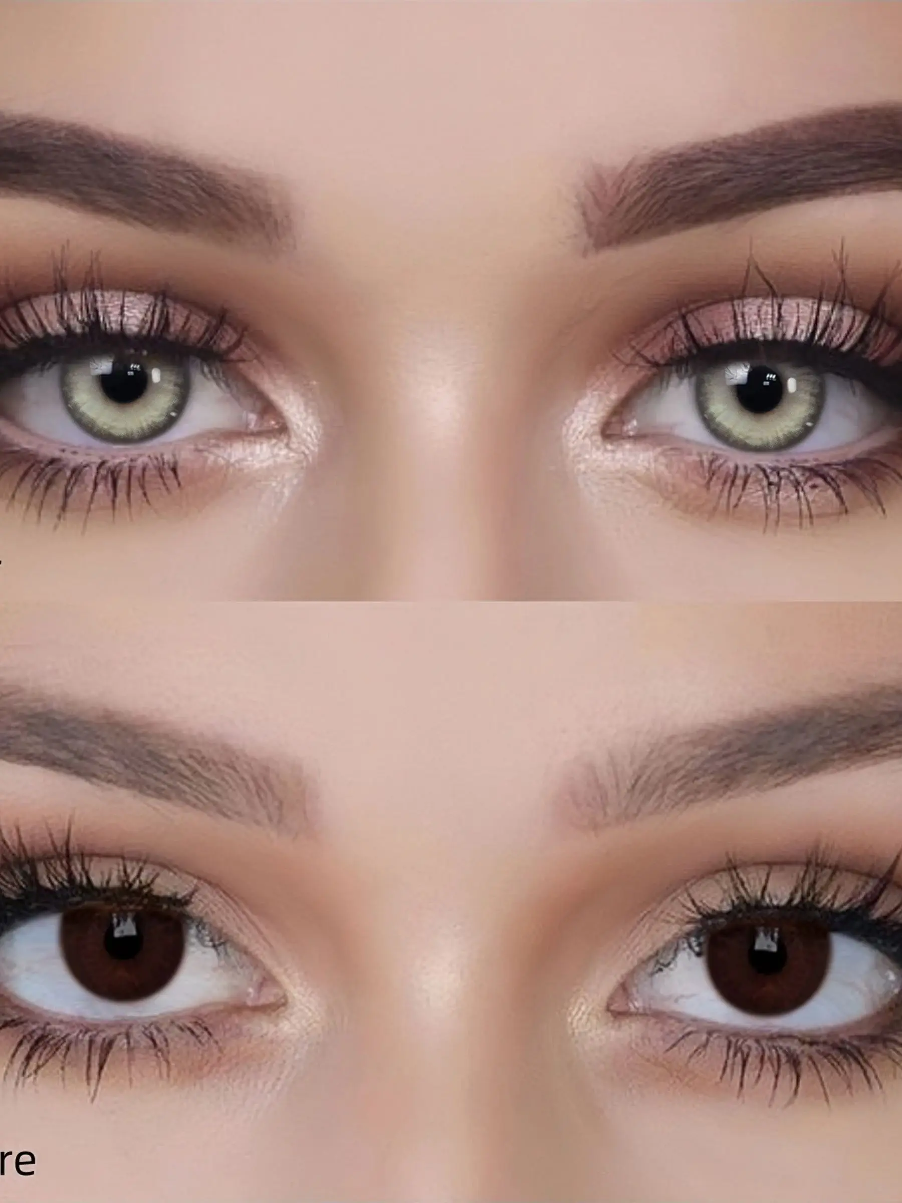 1 paire de lentilles de Contact colorées, lentilles bleues mignonnes, lentilles d'élèves grises, lentilles marron, agrandir les yeux, mode Wooeye annuel