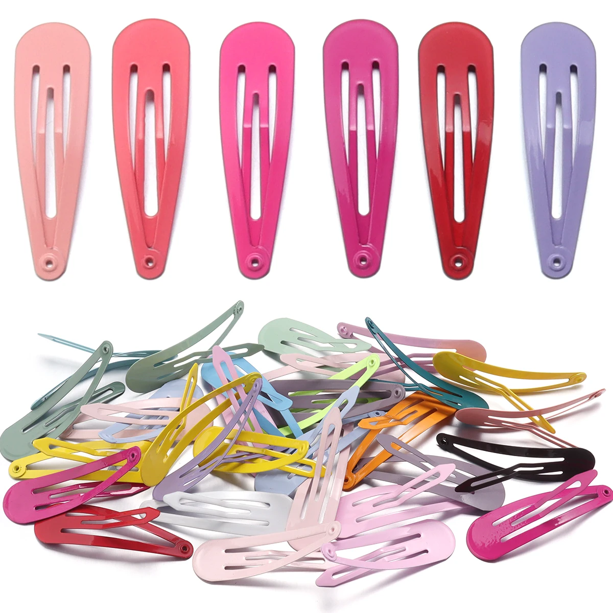 50pcs/lot Candy Color Metal Hair Clip For Girls Children DIY Hairpin Jewelry making Cute Hairgrips Cartoon Hair Accessories