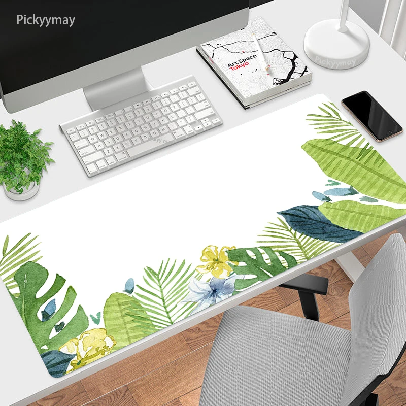 Tapis de souris motif plante de dessin animé, accessoire de bureau, XXL, pour Gamer, ordinateur de bureau