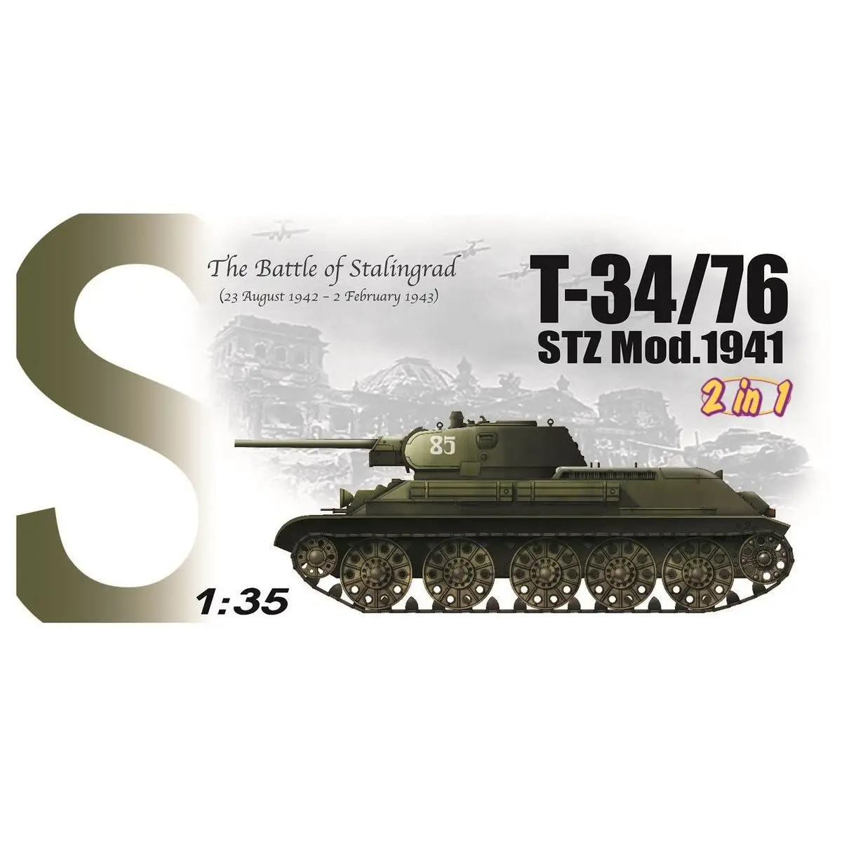 DRAGON 6448 1/35 T-34/76 STZ Mod.1941 - The Battle of Stalingrad - Scale Model Kit