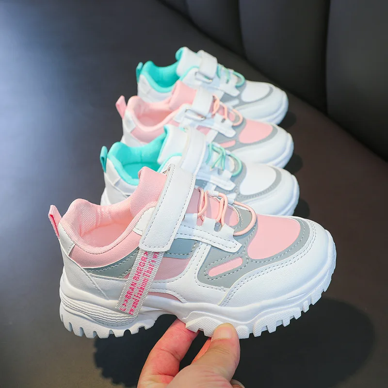 2026 Fashion Sneakers for Girls Designer Leather Platform Sneakers for Kids Casual Sports Children Tennis Shoes Girls 4-10 Years