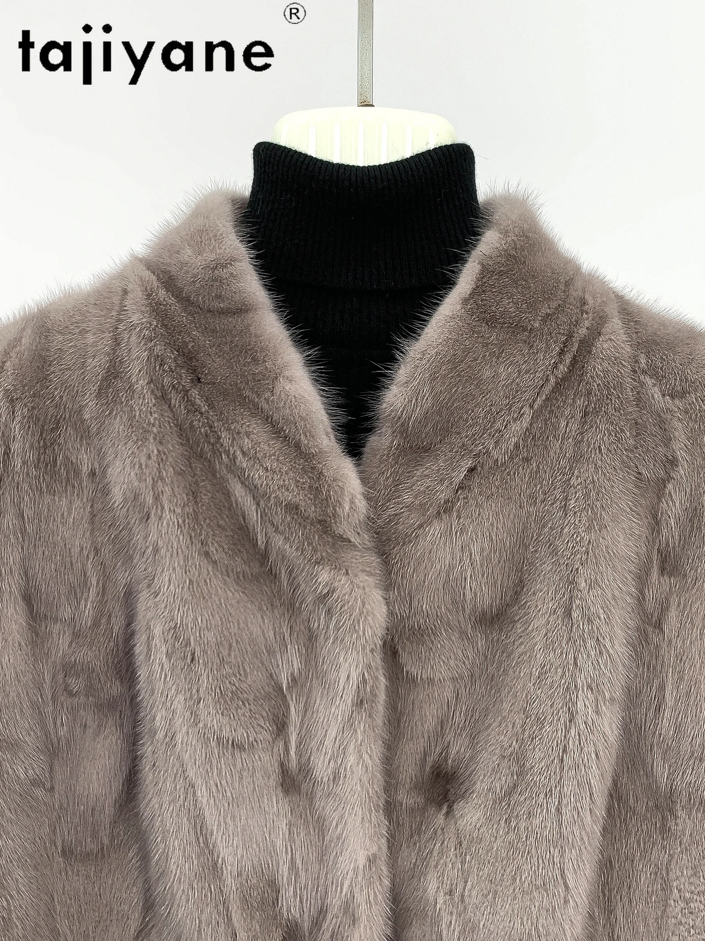 TAJIYANE 100% Natural Mink Fur Coat Women Luxury Grey Real Fur Jackets New Winter Female Outerwears 2025 Woman Clothes fourrure