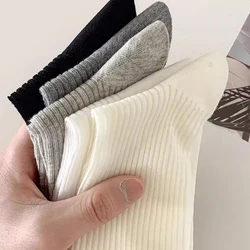 1Pair Women Spring Summer Cotton  Socks Girls Japanese Solid Breathable Short Socks