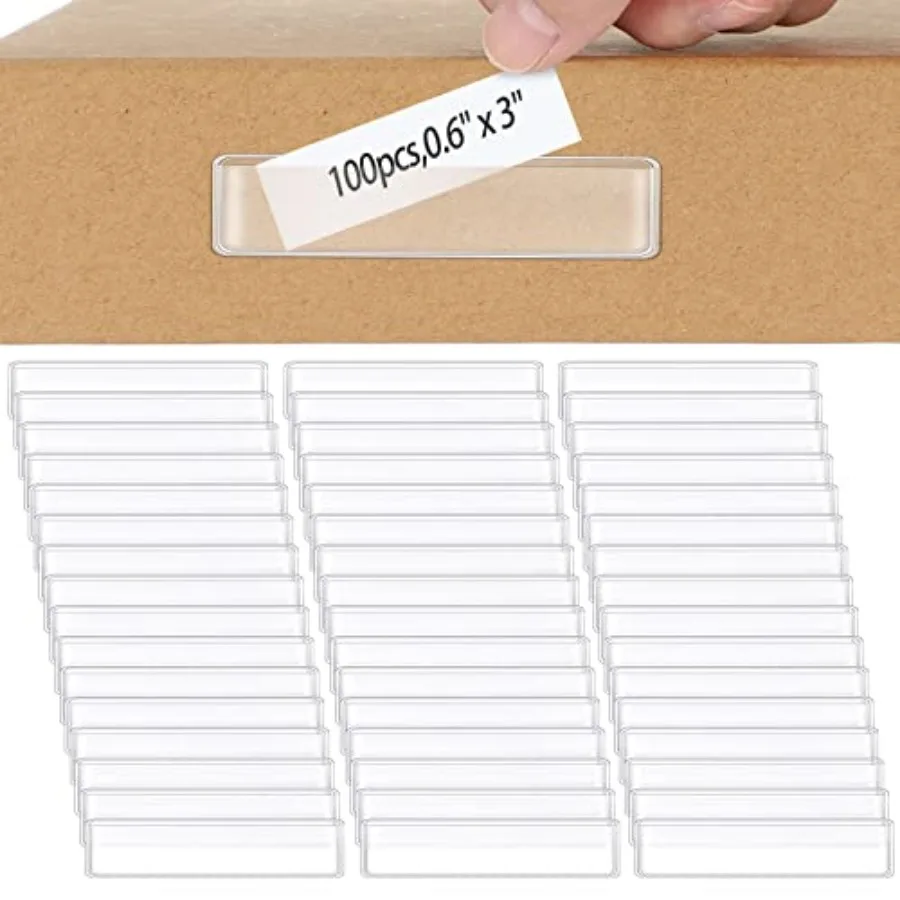 

Pcs Label Holders Adhesive meplate Pots Storage Bin Labels Inde Card Holder Shelf Plastic Peel Stick for Classroom Supermarket