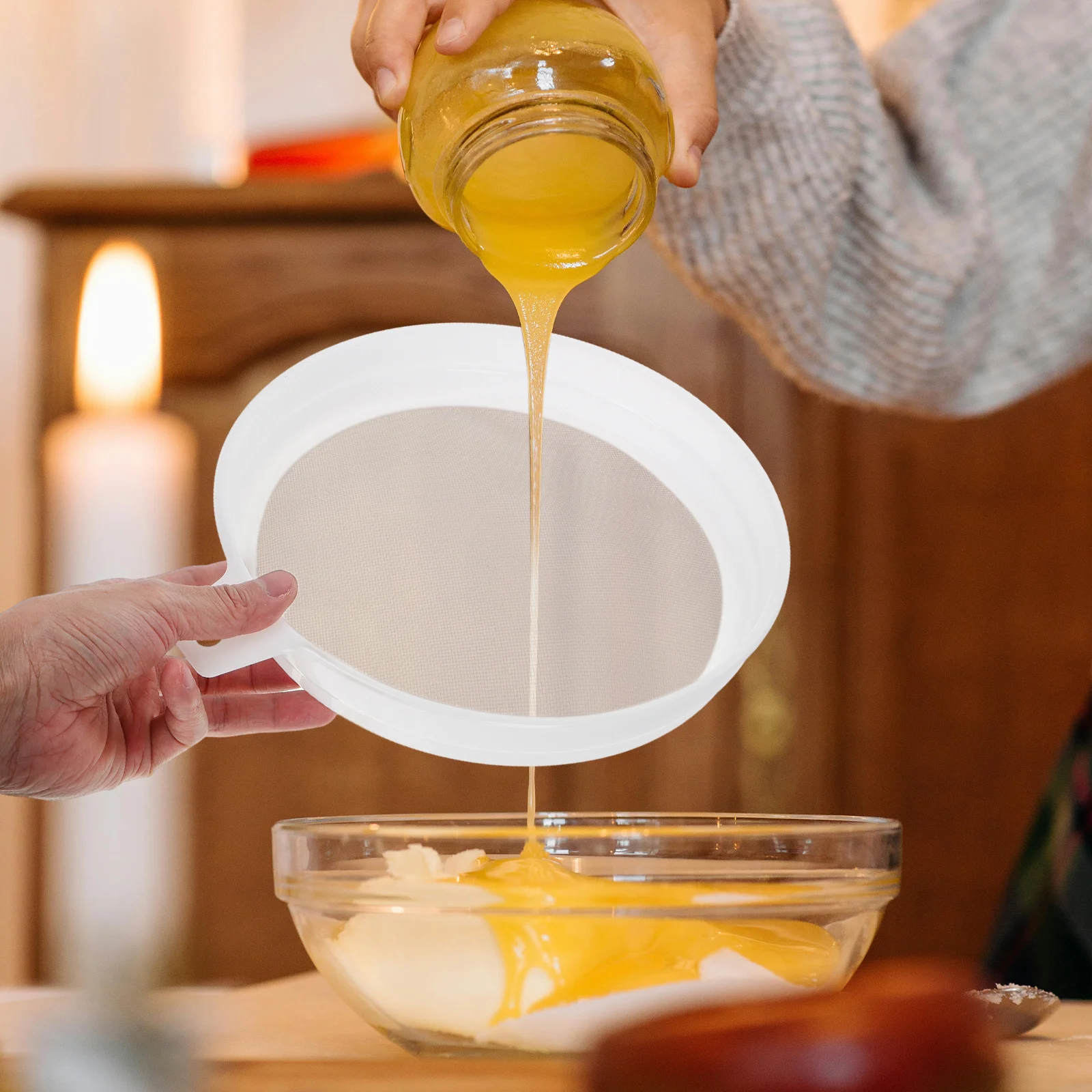 

2pcs Honey Filter Strainer Nylon Mesh Fine Sieve For Honey Filtering Beekeeping Supplies Smoothie Juice Milk Yogurt Nut Bag