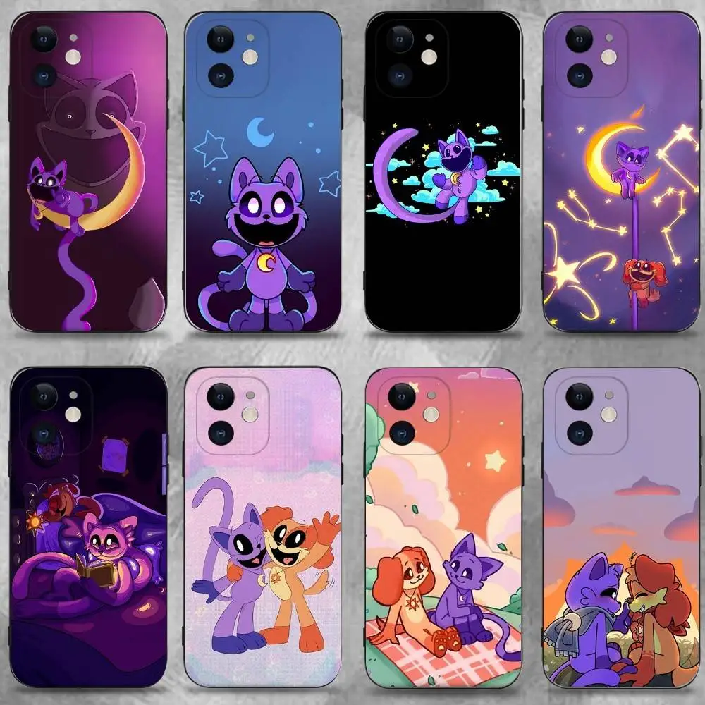 

Catnap and Dogday Phone Case For iPhone 16,15,14,13,12,11 Plus,Pro Max,XS,X,XR,SE,Mini,8,7,Soft Silicone Black Cover