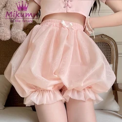 Mikumn Victorian Lolita Kawaii Pumpkin Pants Women Sweet Bow Ruffles JK Bloomers Harajuku Girls Japanese Cute Safety Short Pants