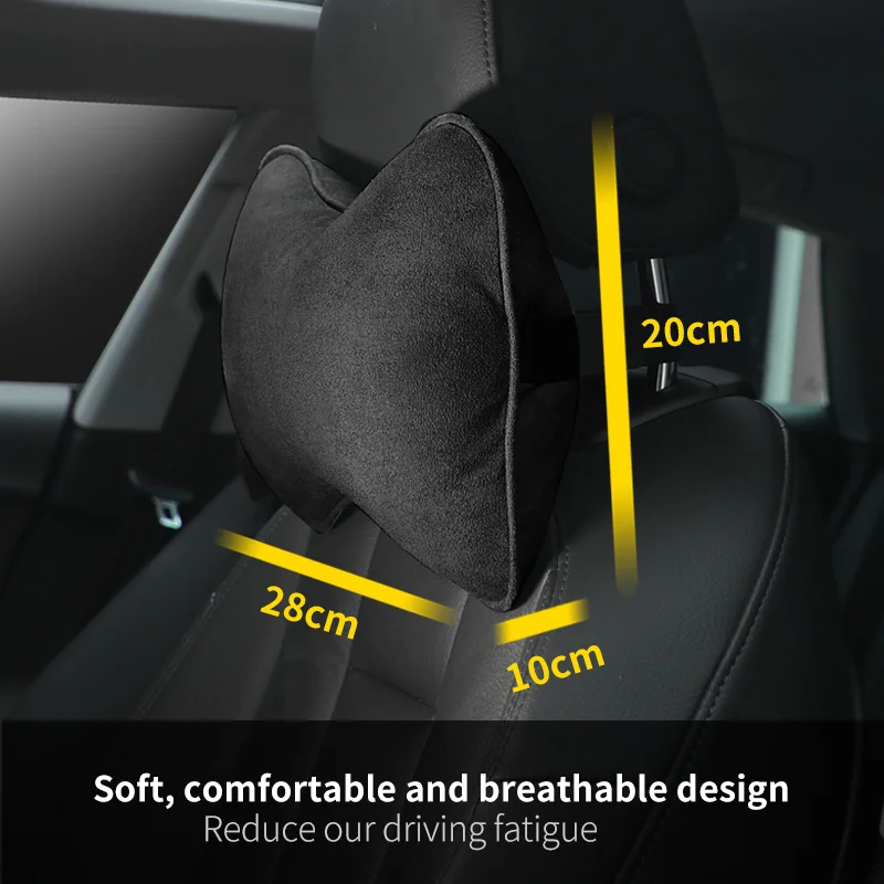 Suede Car Seat Neck Pillow Headrest Head Rest Relax Protection For Maserati Granturismo Quattroporte Levante Coupe Spyder Ghibli