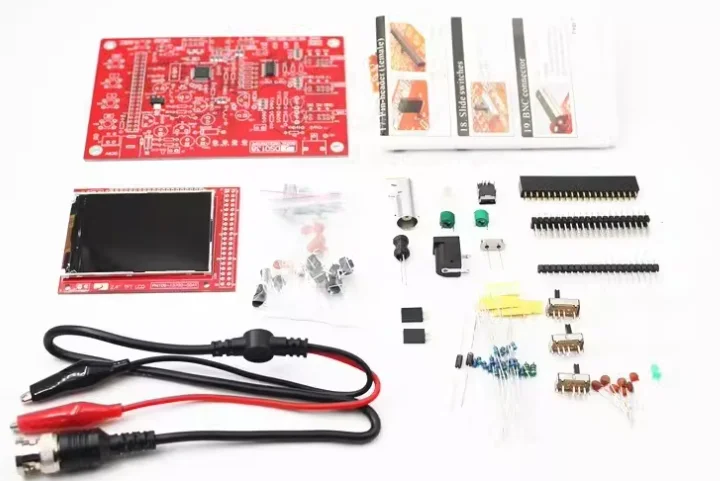 Display LCD per oscilloscopio digitale completamente assemblato con Clip di prova per sonda a coccodrillo custodia in acrilico fai da te Open Source
