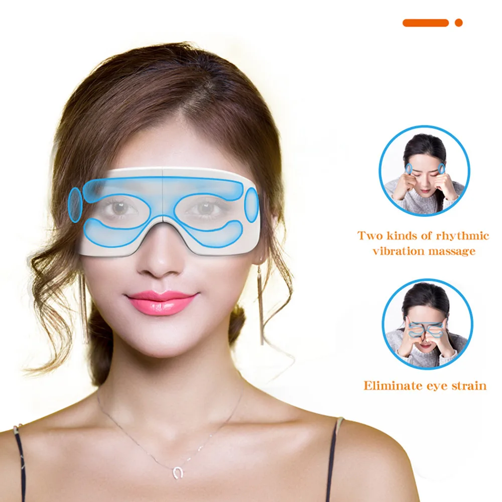 Eye Massager Smart Electric Vibration Eye Care Instrument Hot Compress Bluetooth Eye Massage Glasses Fatigue Pouch & Wrinkle