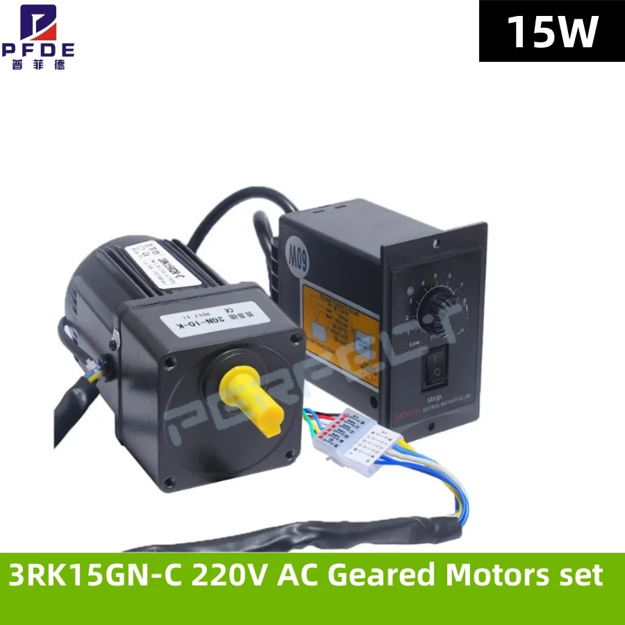 

3RK15GN-C 220V AC Geared Motors 15W Induction Small Machine 6.9/8.3/12.5/16/25/31/41/52/62/83/100/125/166/206/250/415rpm