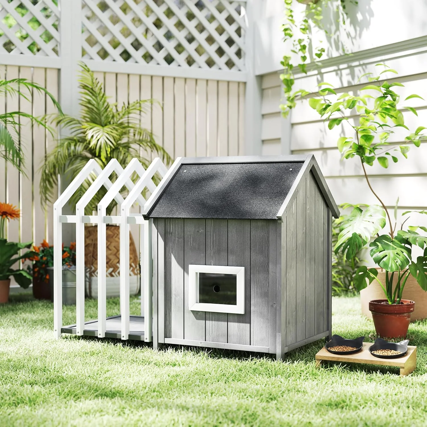 

Luxury Sustainable Solid Breathable Modern Wooden Cage Outdoor Small Dog House with Door for All Seasons