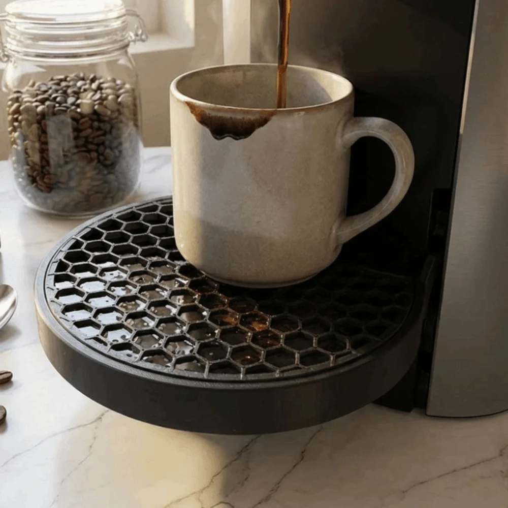 Honeycomb Hole Coffee Machine Drip Tray Coffee Tools Anti Slip Coffee Machine Cup Universal Black Plastic Cup Support Bowl