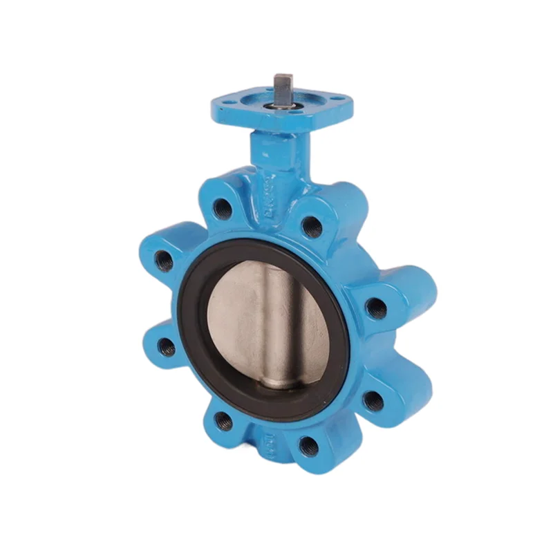 EPDM Rubber Seal Body Ductile Iron Lug Butterfly Valve Connect With Quarter Turn Electric Actuators