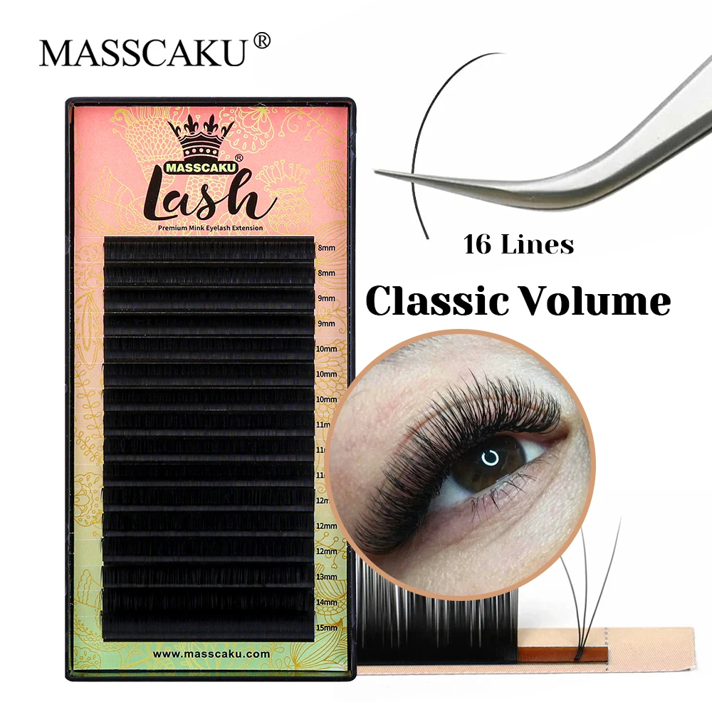 MASSCAKU New Arrival 0.05/0.07/0.10/0.15mm Thickness Cashmere Regular Lash Fluffy Multi-texture Classic Volume Eyelash in Stock