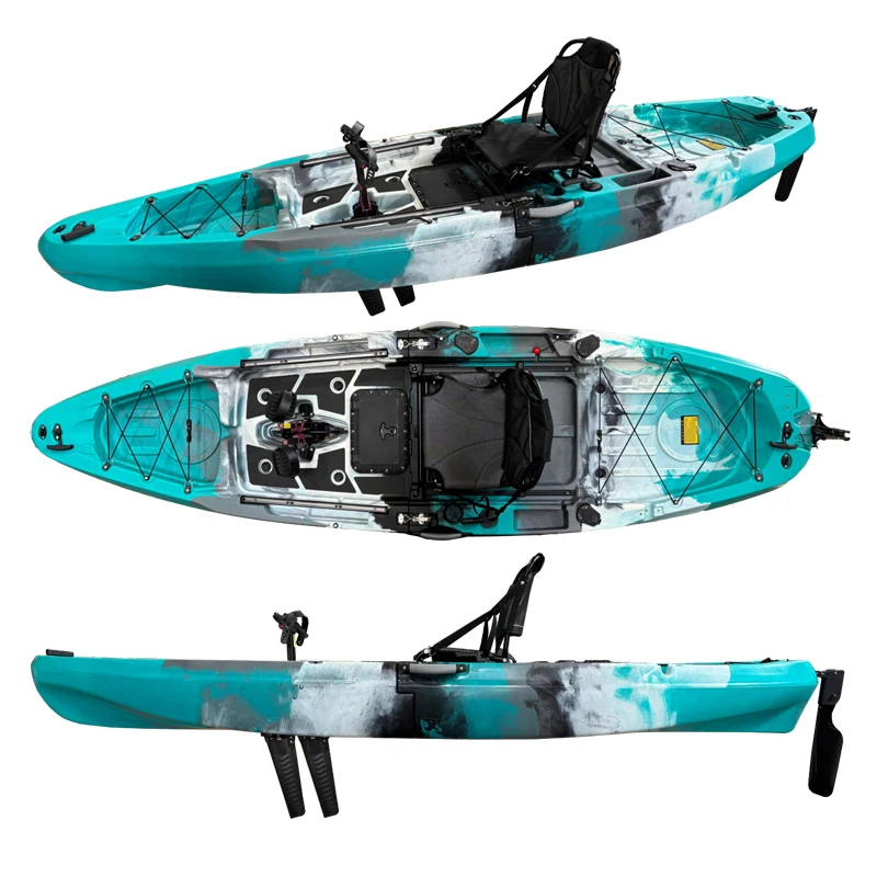 2-teiliges modulares Pedalantrieb-Angelkajak, wasserdichtes Ruderboot für Outdoor-Sportarten – Verkaufsförderung