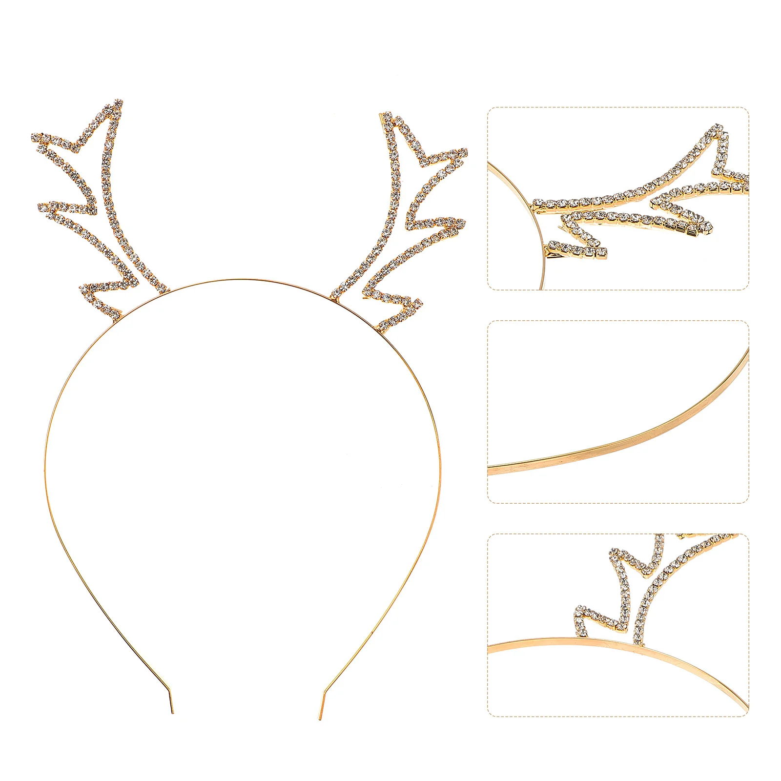 

15 Inch Rhinestone Deer Horn Antler Headband for Women Christmas Party Costume Masquerade Carnival Holiday Accessory