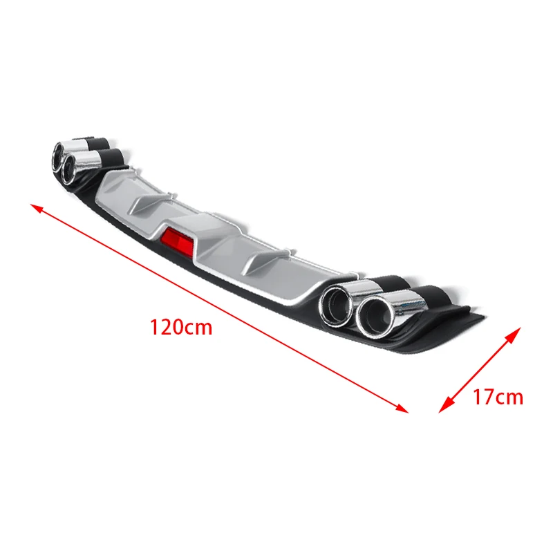 High Quality Universal ABS Black Silver Rear Lip Spoiler Rear Bumper Lip Diffuser Exterior Parts