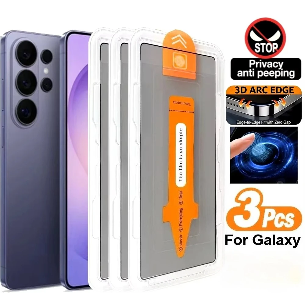 1-3PCS Anti Spy Screen Protector For Samsung A57 A37 A56 5G A16 A17 A07 A55 A54 A53 A52 A35 A15 A26 One Click Installation Glass