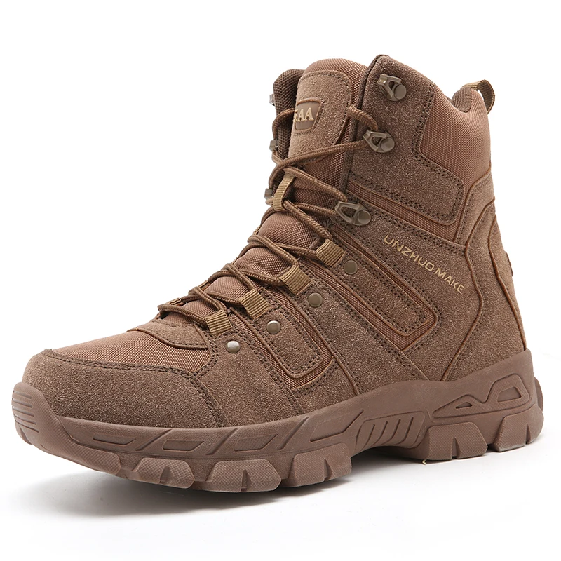 

Outdoor Men Hiking Shoes Zippers Breathable Casual Durable Combat Boots Men Outdoor Thick-soled Comfortable Sports Shoes Men