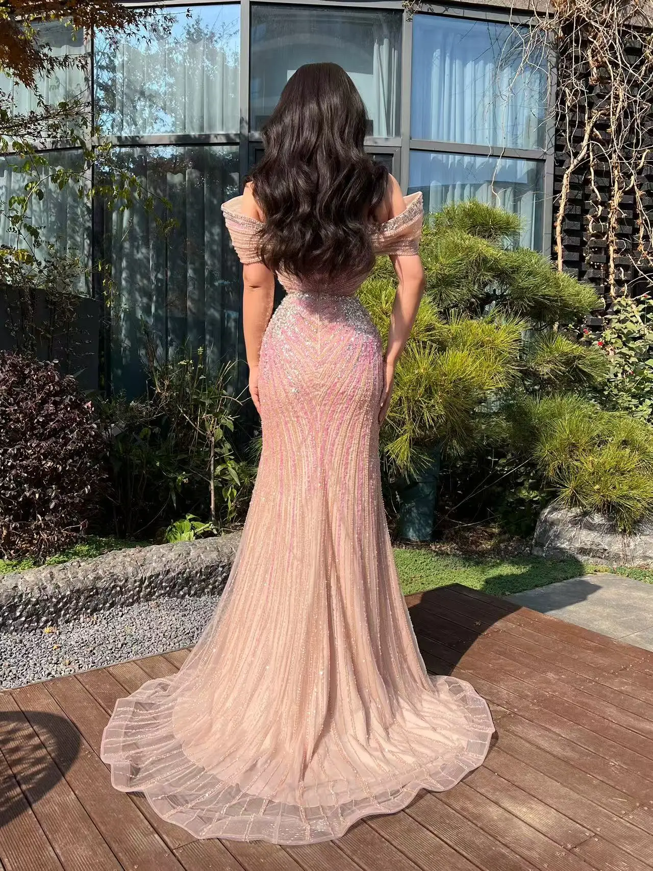 شاليمار تشانغ فستان طويل فاخر أخضر فساتين الحفلات للفتيات فساتين الماس اليدوية للنساء حفل زفاف مخصص