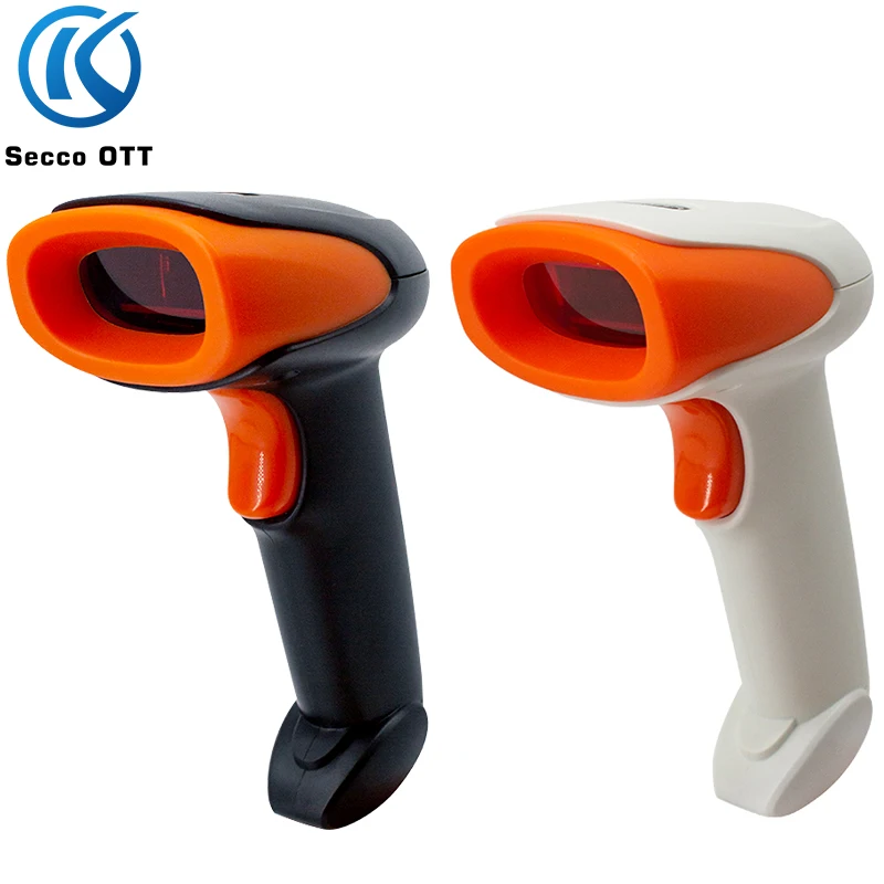 

1D wireless scanning gun, handheld wired barcode red laser scanner for supermarket express delivery and warehousing