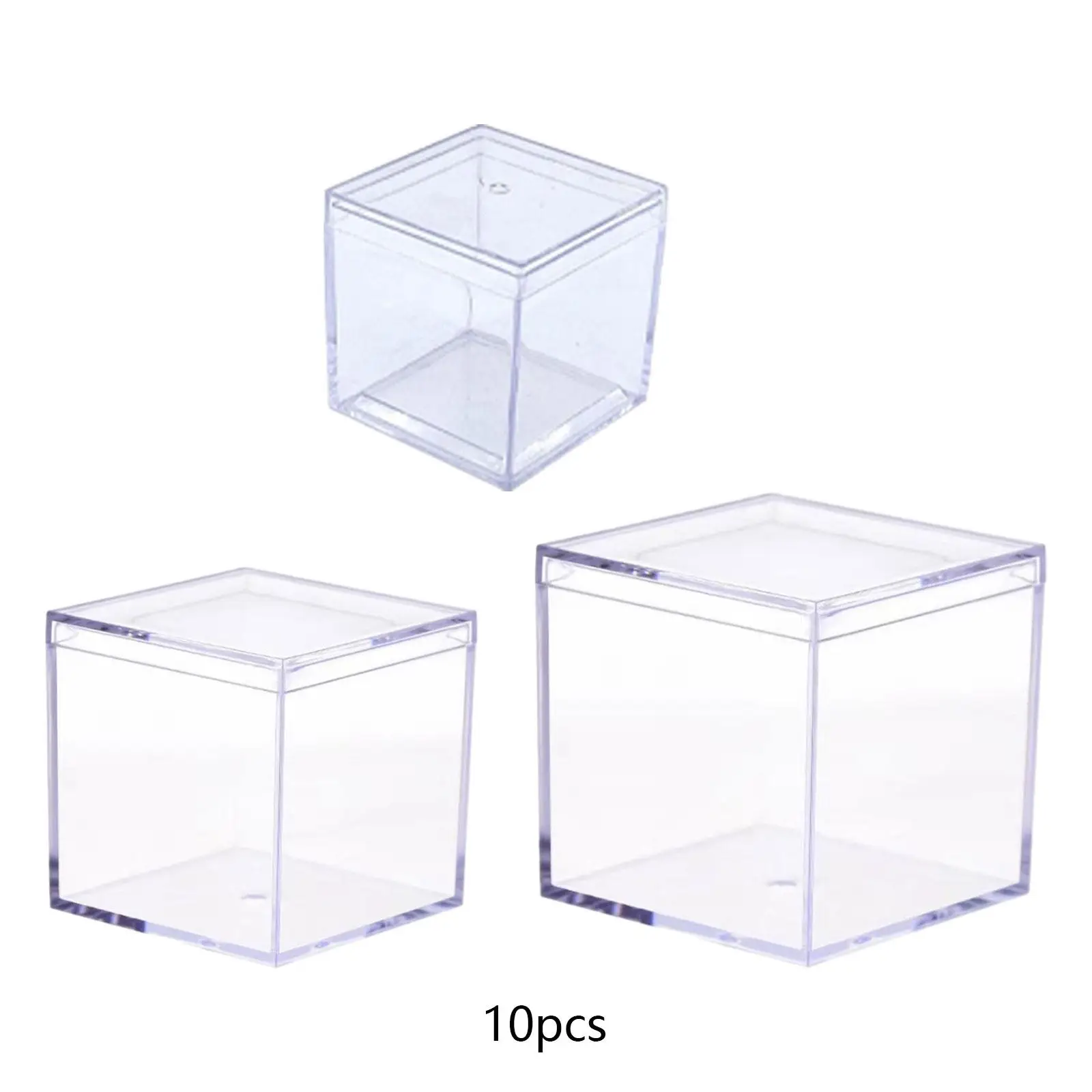 10x Mini Acrylic Display Case Retail Candy Box for Doll Diecast Model Toys