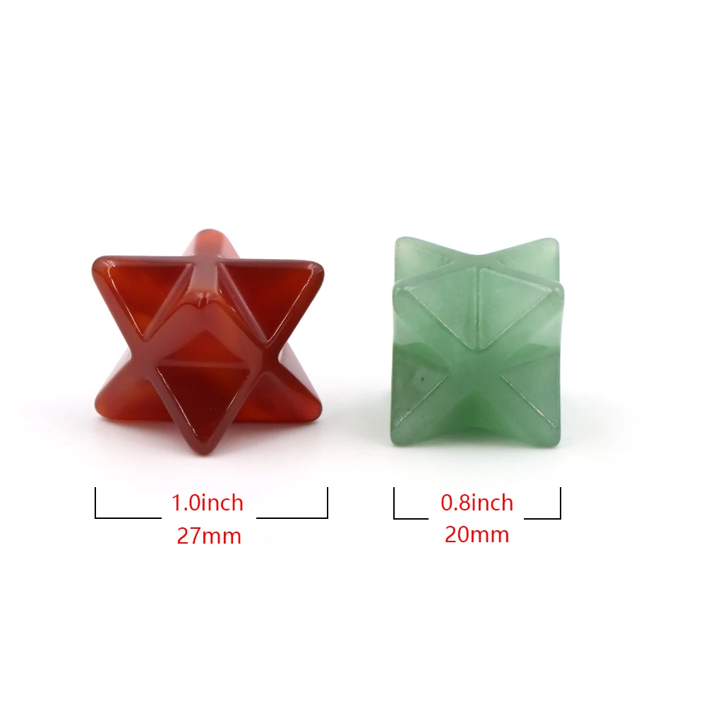 20mm Natural Gemstone Merkaba Star Healing Crystal Reiki Energy Stone DIY Jewelry Accessories Home Decor Meditation Chakra Gifts
