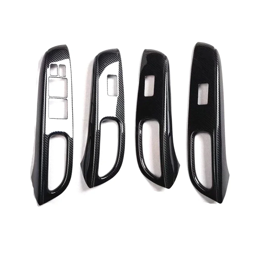 Car Window Lift Switch Panel Cover Trim ABS Stickers For Nissan Sunny 2014 2015 2016 LHD RHD Interior Accessories 4pcs